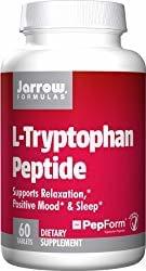 Jarrow Formulas L-Tryptophan Peptide Nutritional Supplement, for Relaxation, Positive Mood & Sleep, 60 Tabs