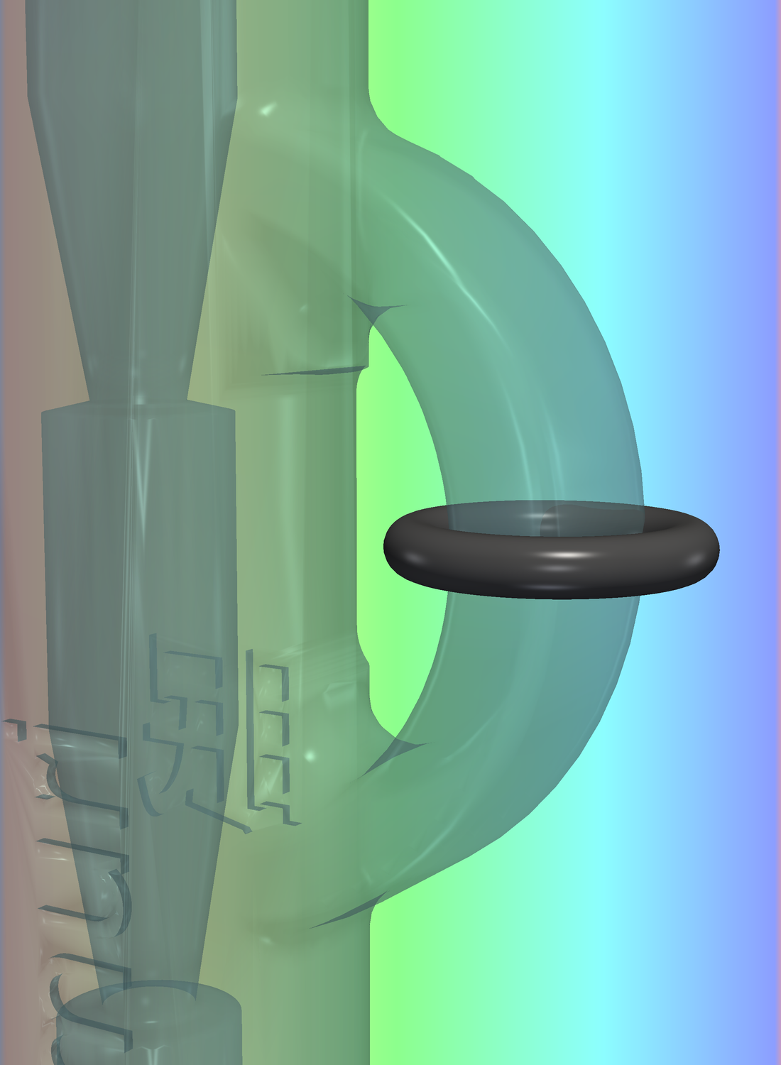 Close-up of the Nemuri bail with a chain link passing through the eye