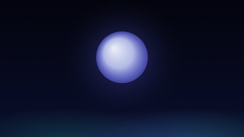 A soft moon glowing in a starry night sky
